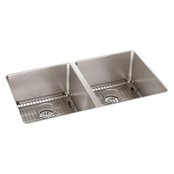 Lustertone Iconix 16Ga Ss 32.8X19.5X9 Double Undermt Sink W Perfectdrain